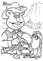 A coloring page of the muppets